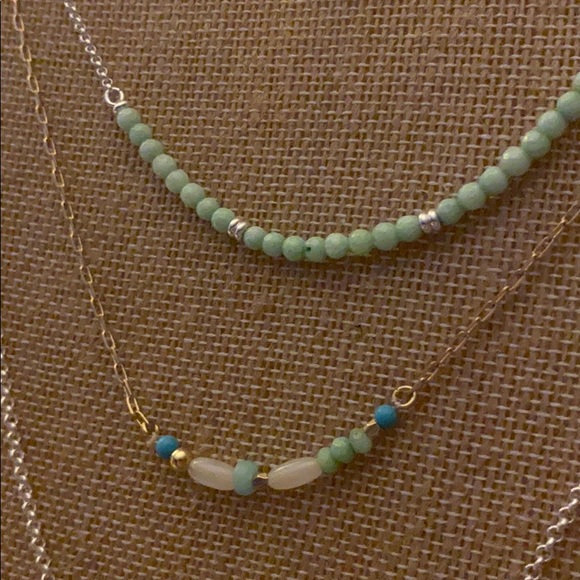 NEW lucky layers triple strand blue bead necklace - Picture 2 of 10